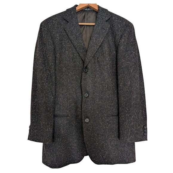Hugo Boss Mens Blazer 42L Brown Wool Silk Sport Coat Tweed Lined Jacket USA - Picture 1 of 6